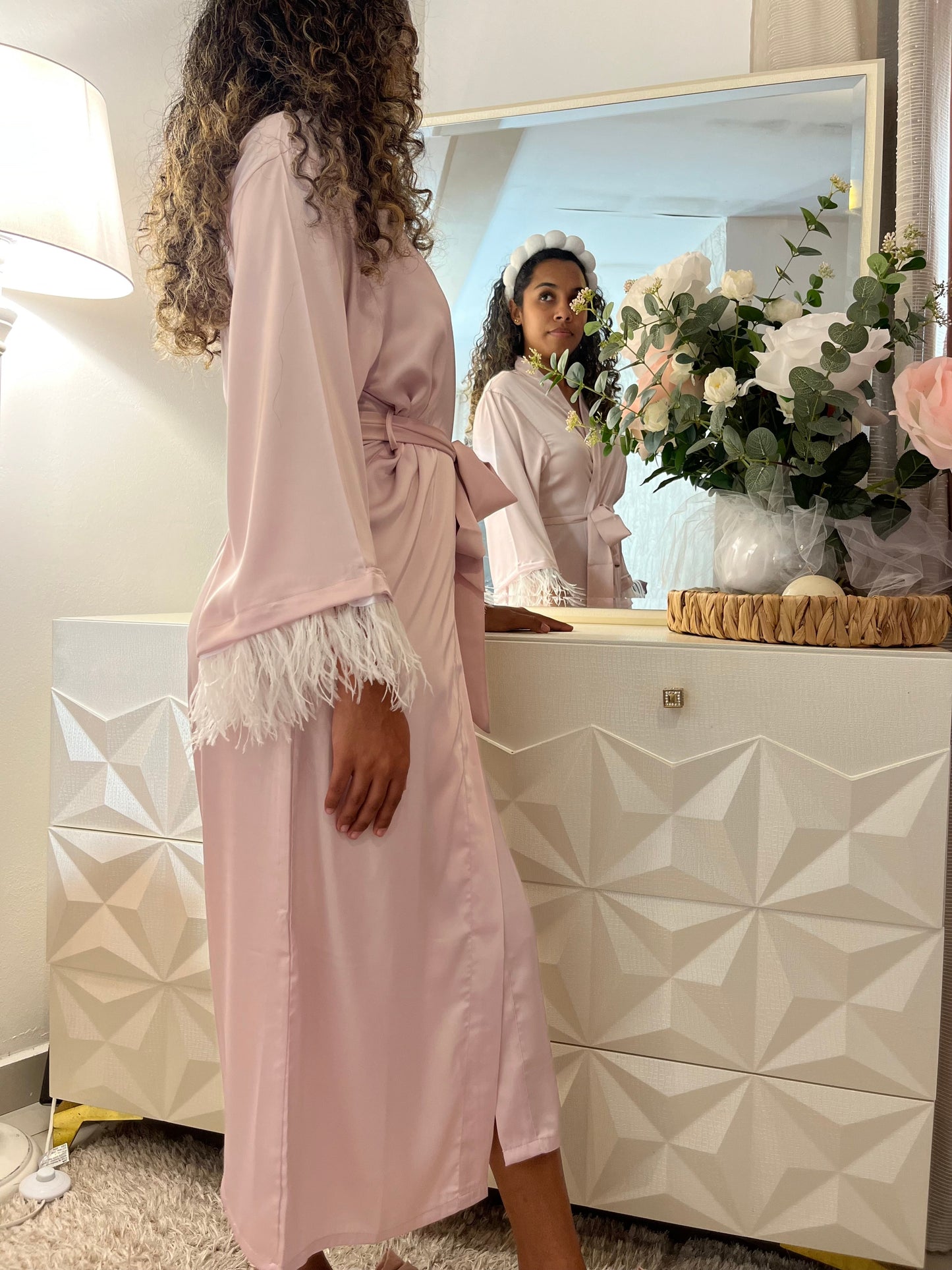 Kimono Louise - Rose poudré La Nuit est Belle