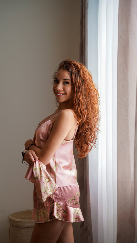 Duo Top et Shorty EDEN - Vieux Rose