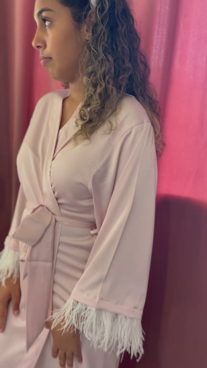 Kimono Louise - Rose poudré